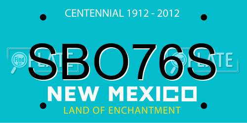 SBO76S New Mexico License Plate