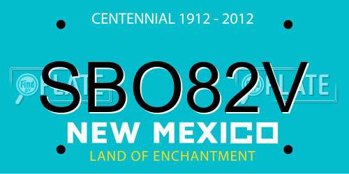 SBO82V New Mexico License Plate