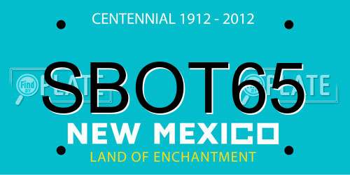 SBOT65 New Mexico License Plate