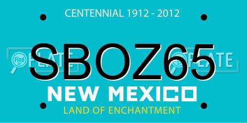 SBOZ65 New Mexico License Plate