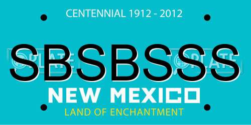 SBSBSSS New Mexico License Plate