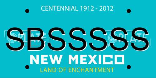 SBSSSSS New Mexico License Plate