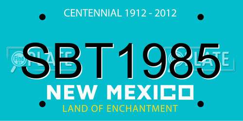 SBT1985 New Mexico License Plate
