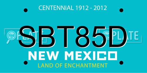 SBT85D New Mexico License Plate