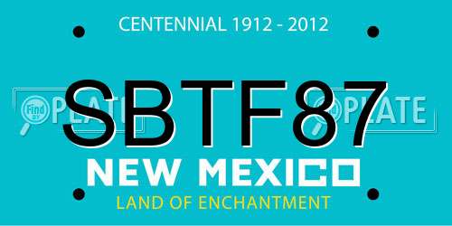 SBTF87 New Mexico License Plate