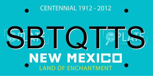 SBTQTTS New Mexico License Plate