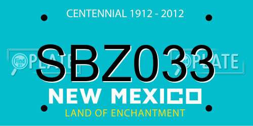 SBZ033 New Mexico License Plate