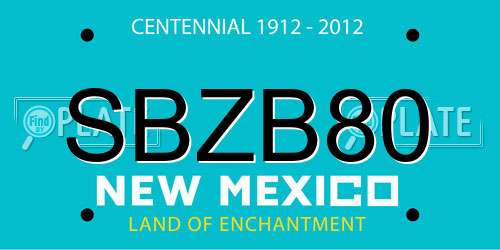 SBZB80 New Mexico License Plate