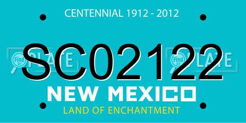 SC02122 New Mexico License Plate