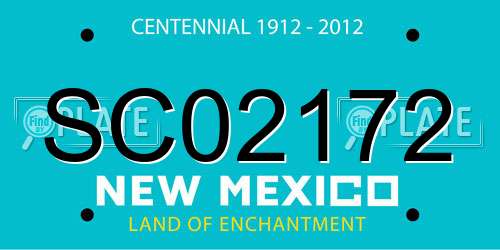 SC02172 New Mexico License Plate