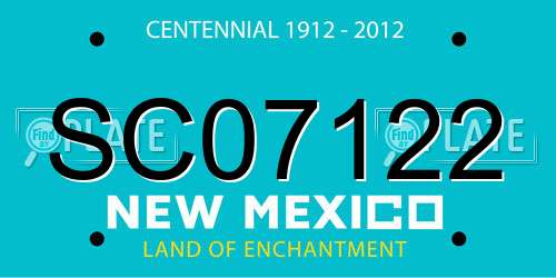 SC07122 New Mexico License Plate