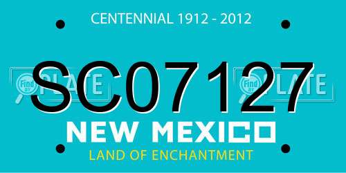 SC07127 New Mexico License Plate