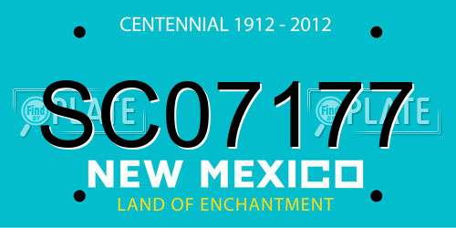 SC07177 New Mexico License Plate