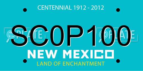 SC0P100 New Mexico License Plate