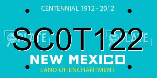 SC0T122 New Mexico License Plate