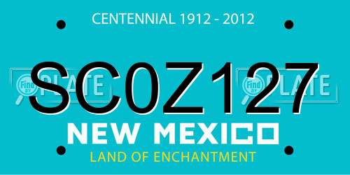 SC0Z127 New Mexico License Plate