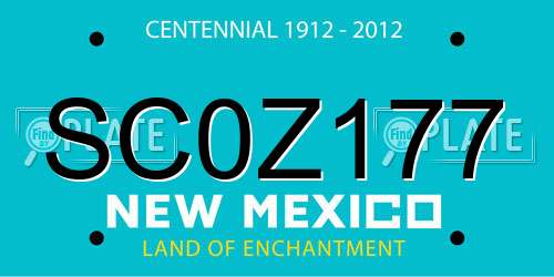 SC0Z177 New Mexico License Plate