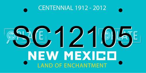 SC12105 New Mexico License Plate
