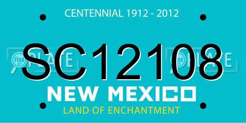 SC12108 New Mexico License Plate