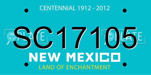 SC17105 New Mexico License Plate