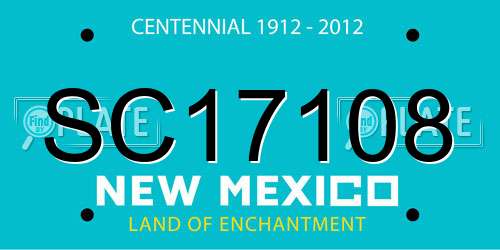 SC17108 New Mexico License Plate