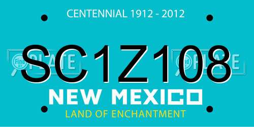 SC1Z108 New Mexico License Plate