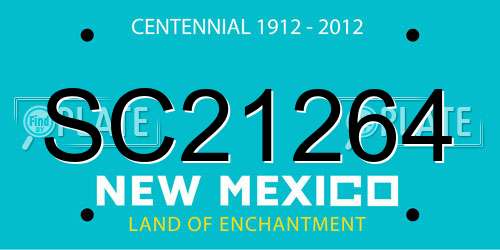 SC21264 New Mexico License Plate
