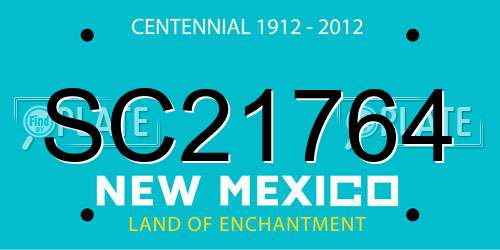SC21764 New Mexico License Plate