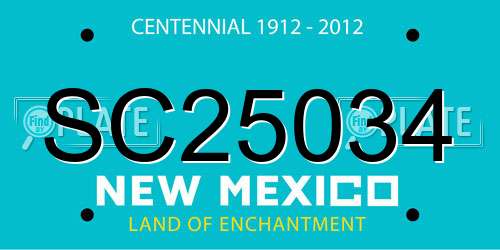 SC25034 New Mexico License Plate