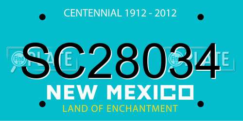 SC28034 New Mexico License Plate