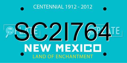 SC2I764 New Mexico License Plate