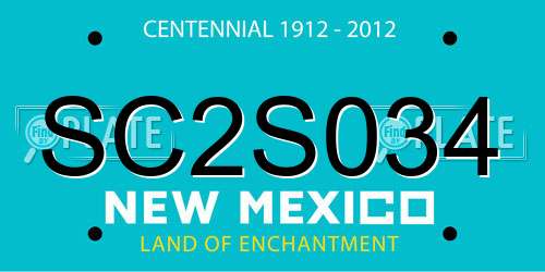 SC2S034 New Mexico License Plate