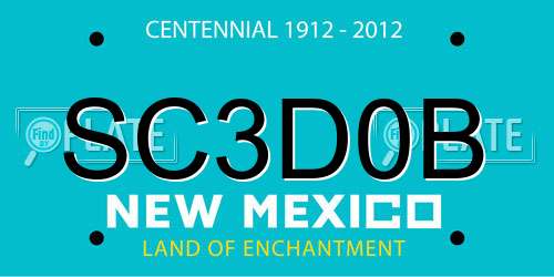SC3D0B New Mexico License Plate
