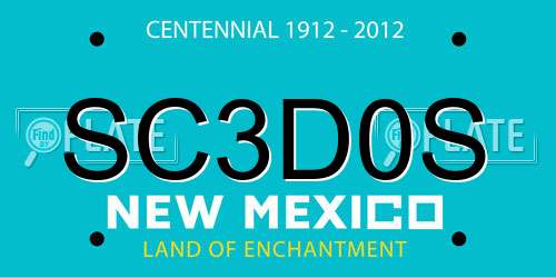 SC3D0S New Mexico License Plate