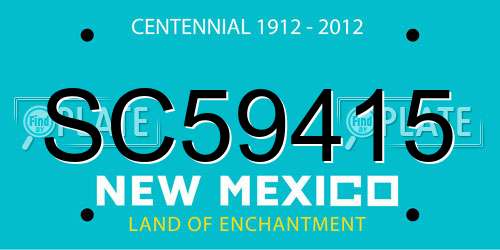 SC59415 New Mexico License Plate