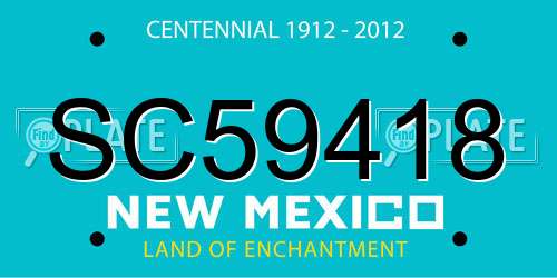 SC59418 New Mexico License Plate