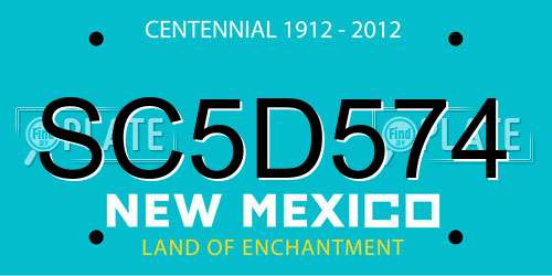 SC5D574 New Mexico License Plate