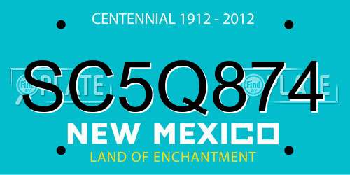 SC5Q874 New Mexico License Plate