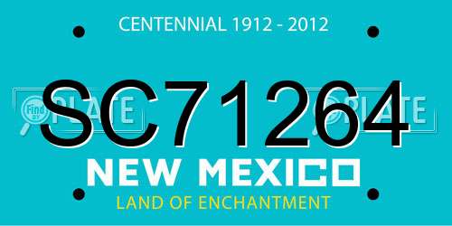SC71264 New Mexico License Plate