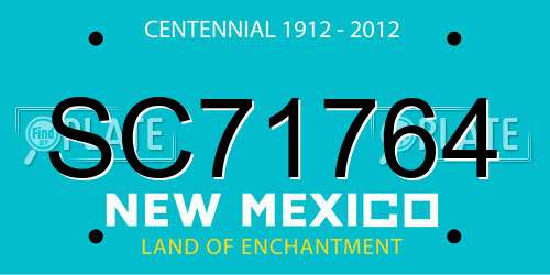 SC71764 New Mexico License Plate