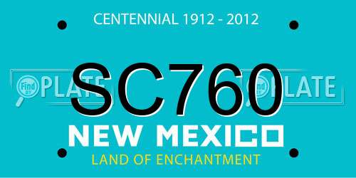 SC760 New Mexico License Plate