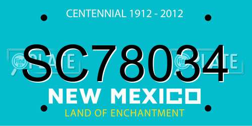 SC78034 New Mexico License Plate