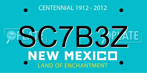 SC7B3Z New Mexico License Plate