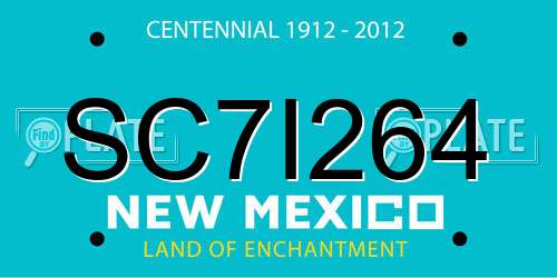 SC7I264 New Mexico License Plate