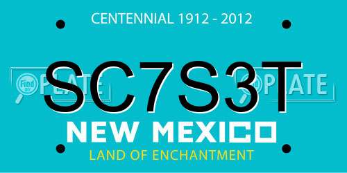SC7S3T New Mexico License Plate