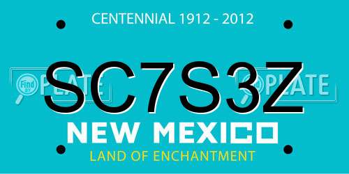 SC7S3Z New Mexico License Plate