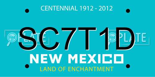 SC7T1D New Mexico License Plate
