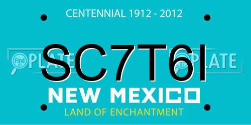 SC7T6I New Mexico License Plate