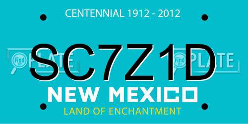 SC7Z1D New Mexico License Plate