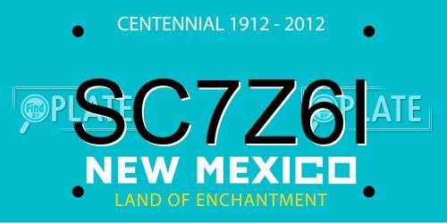 SC7Z6I New Mexico License Plate